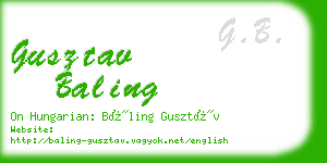gusztav baling business card